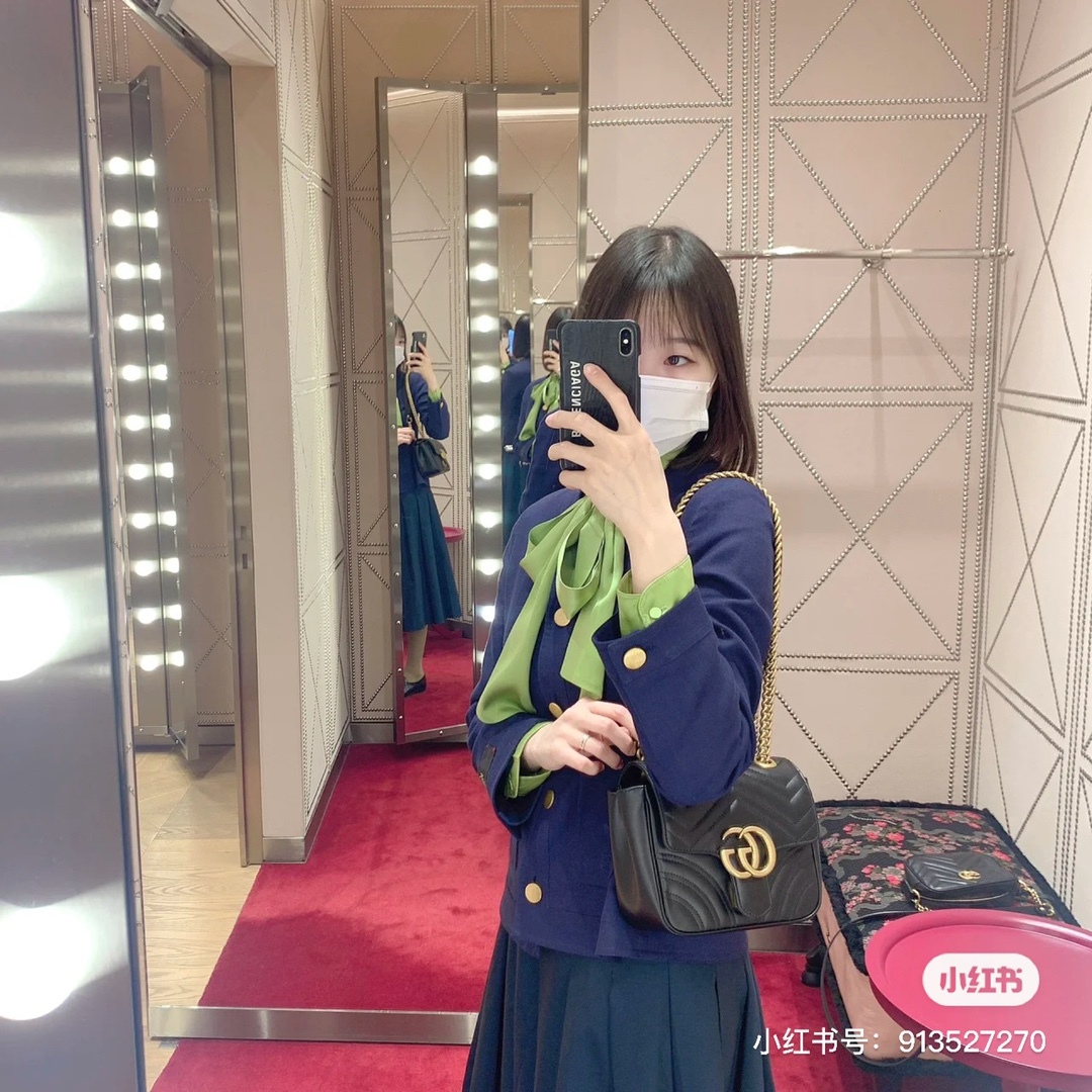 G style Marmont Series Golden Logo Square Chain Bags-Luxeon