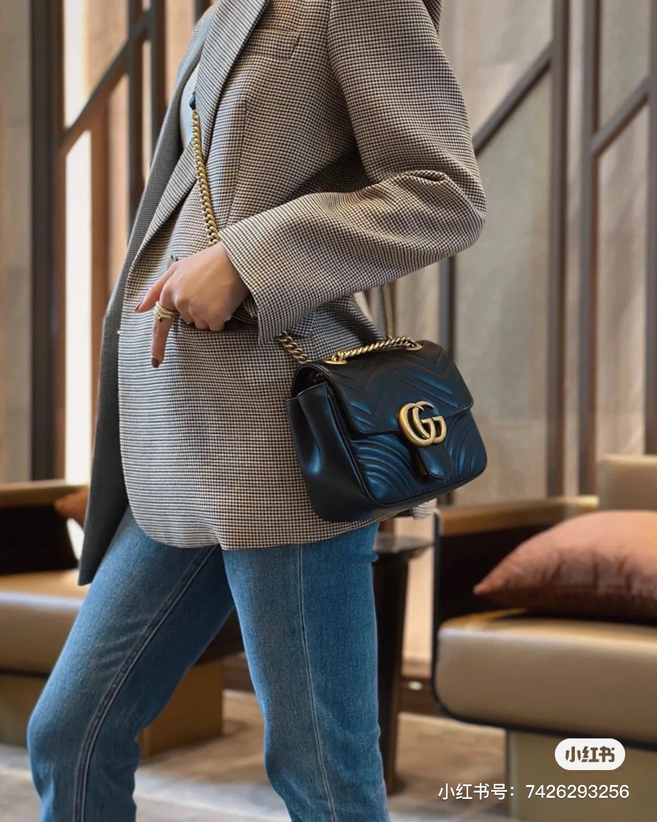 G style Marmont Series Golden Logo Square Chain Bags-Luxeon