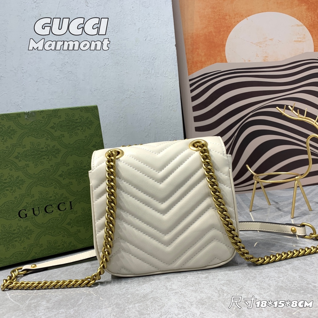 G style Marmont Series Golden Logo Square Chain Bags-Luxeon