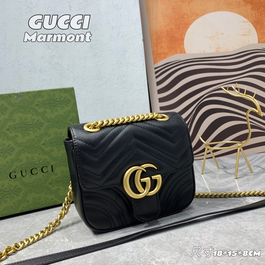G style Marmont Series Golden Logo Square Chain Bags-Luxeon