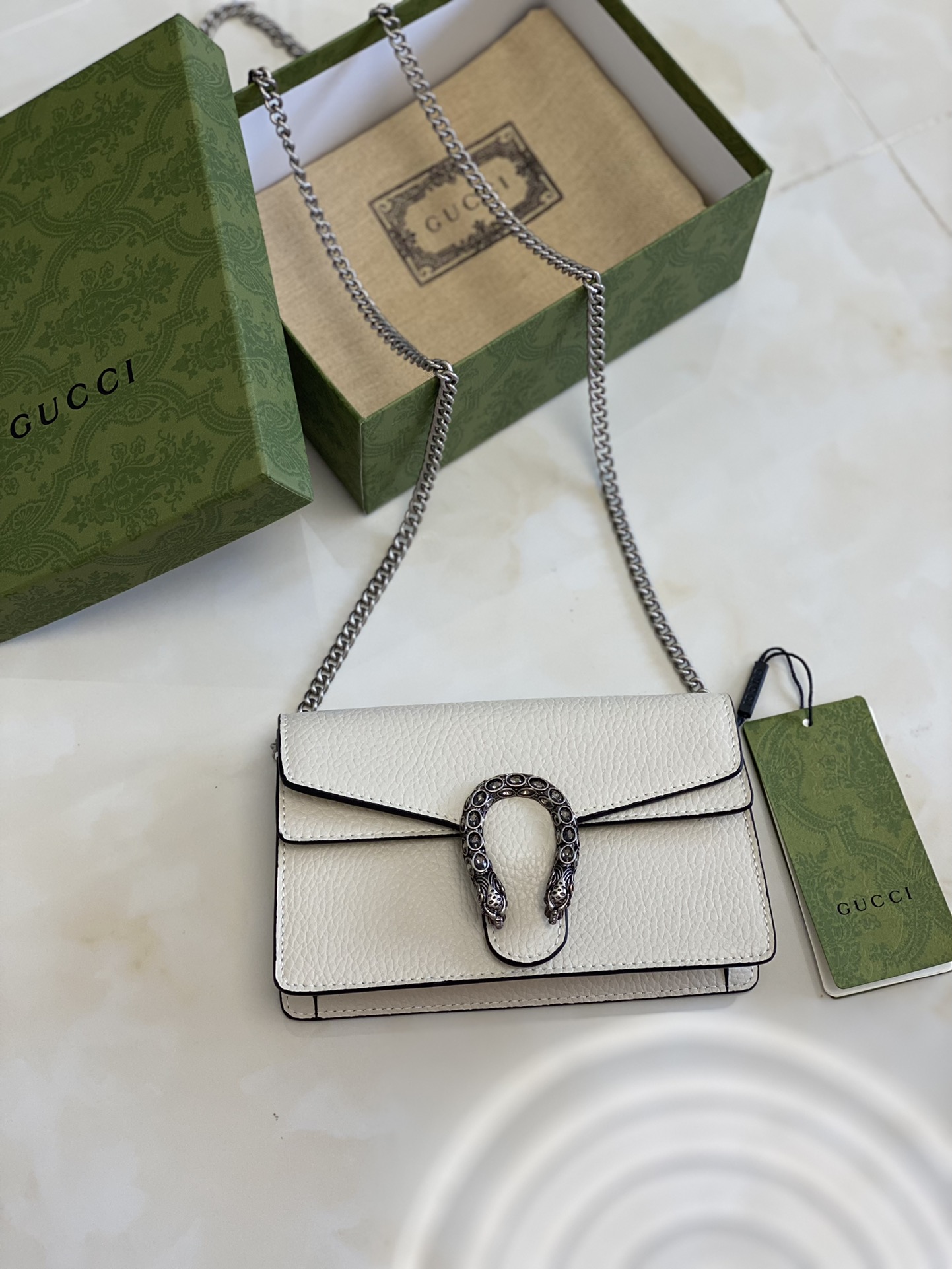 G style Mini Leather Chain Handbags with Key Ring Mobile Phone Bags-Luxeon