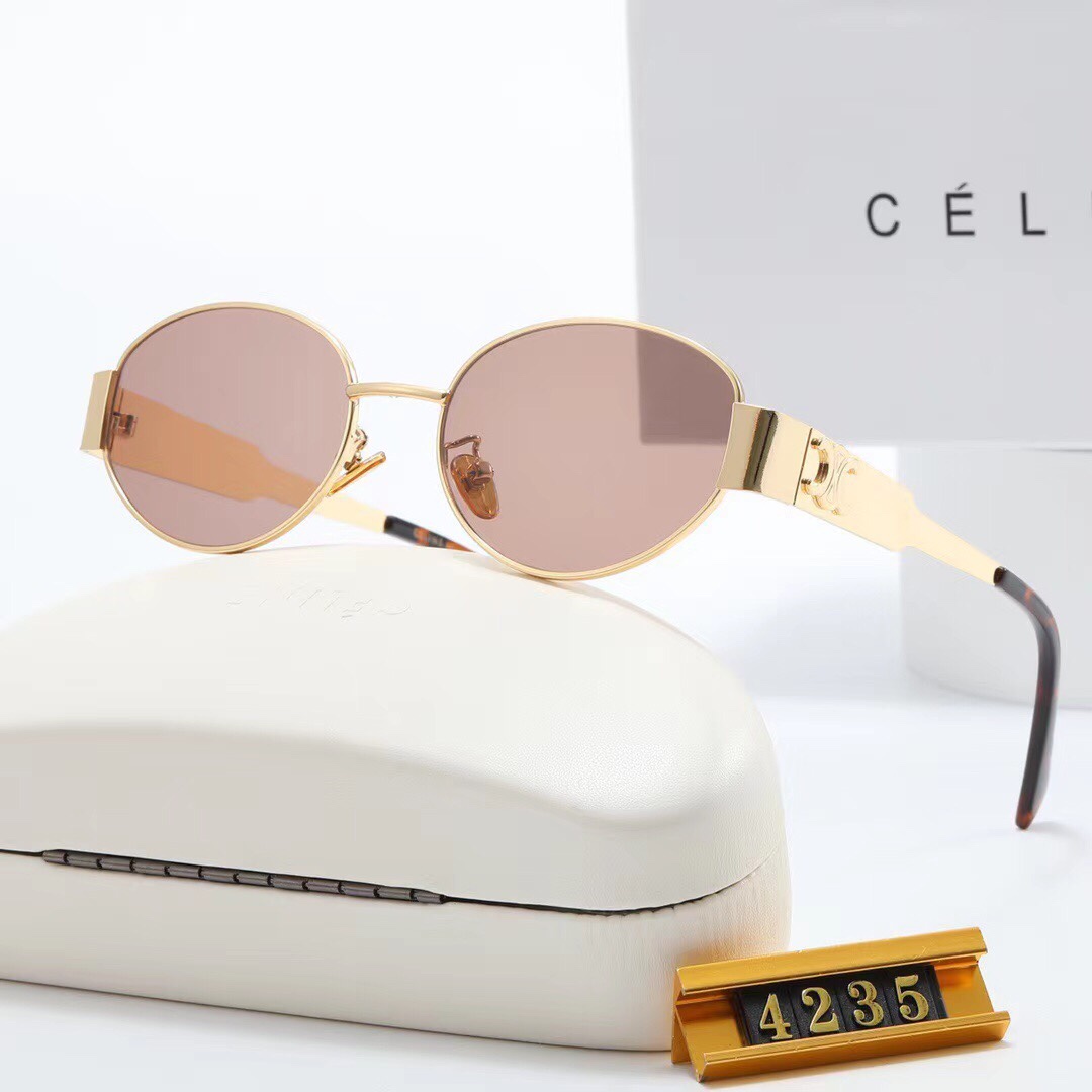 C style fashion elegant oval sunglasses-Luxeon