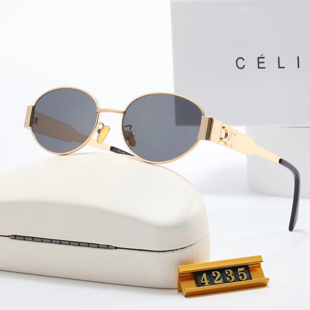 C style fashion elegant oval sunglasses-Luxeon
