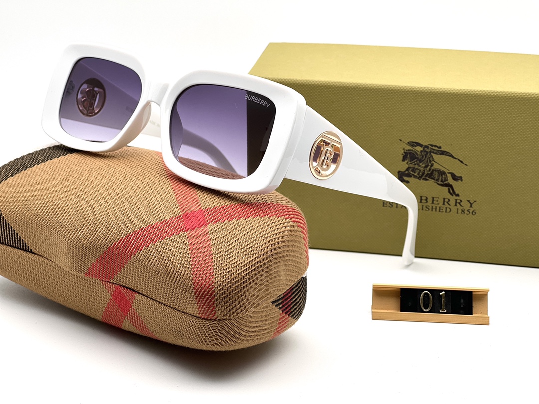 Burberry fashion thick frame sunglasses-Luxeon
