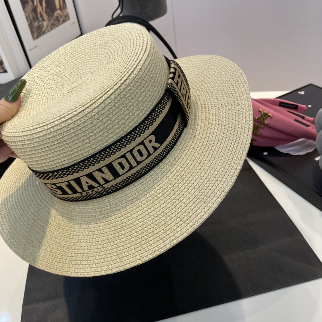 D style simple fashion straw hats-Luxeon
