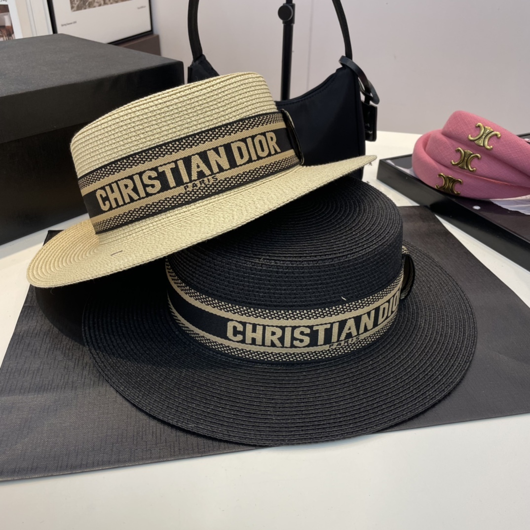 D style simple fashion straw hats-Luxeon