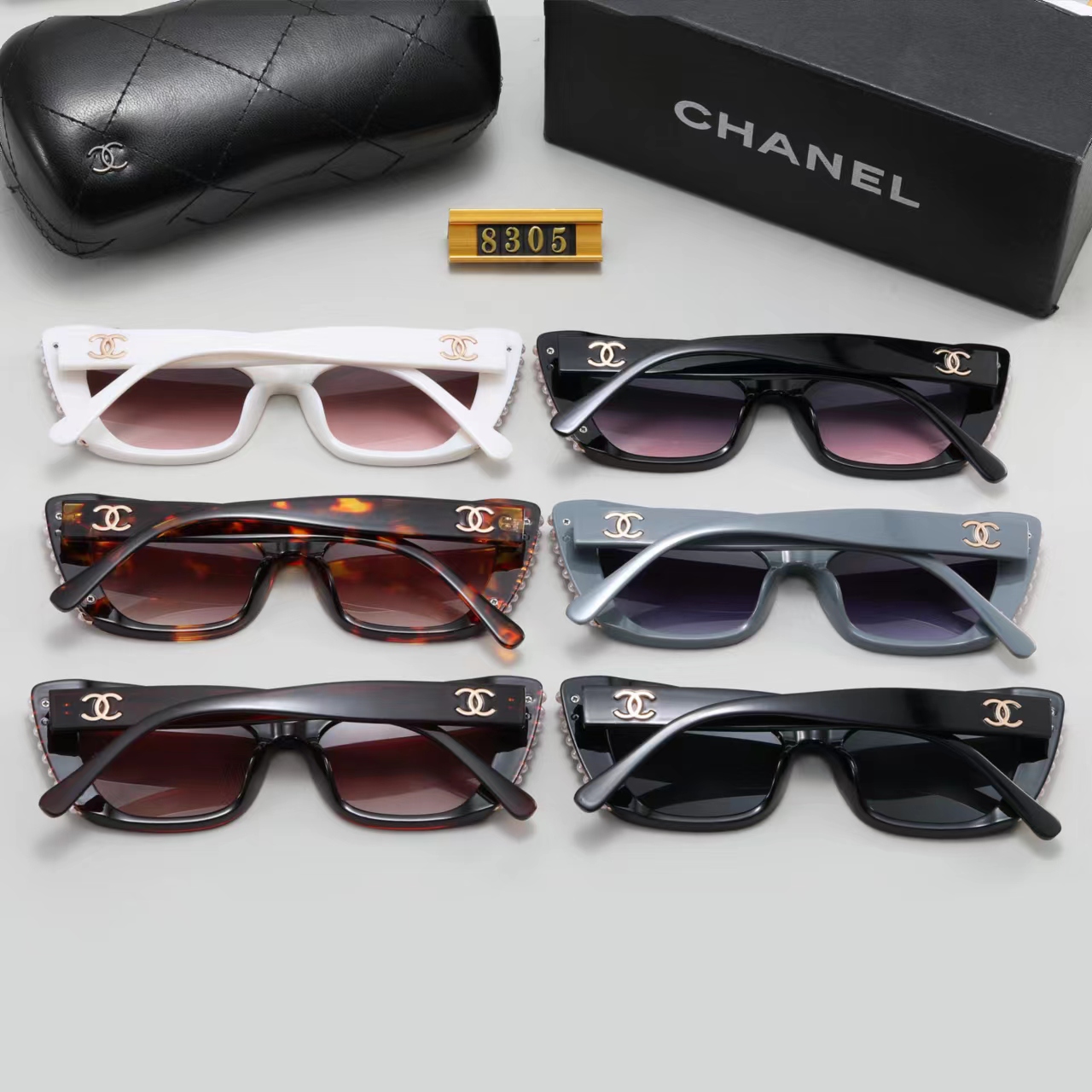 C style fashion cat eye pearl sunglasses-Luxeon