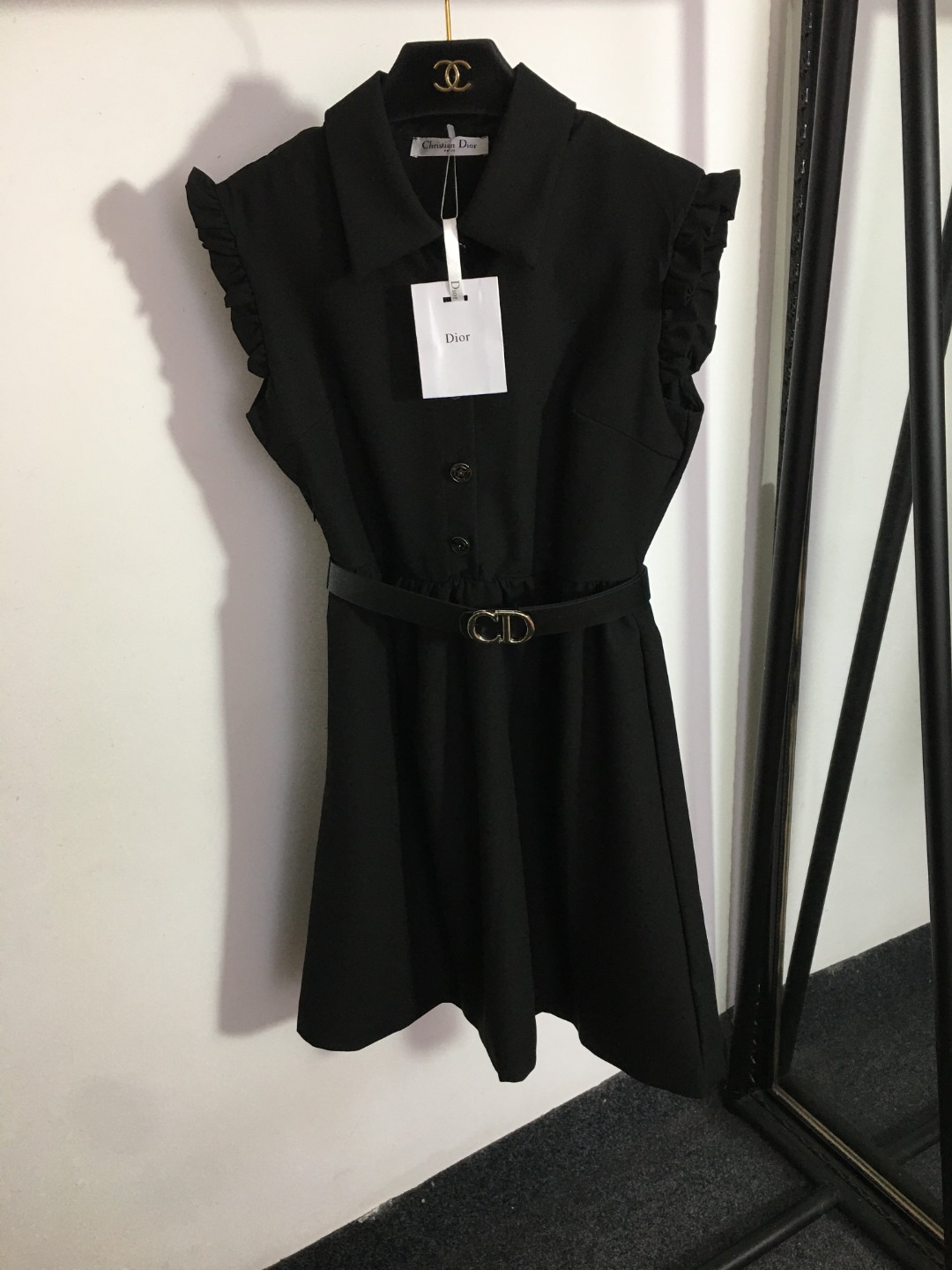 D style Waist Lapel Tank Dress-Luxeon