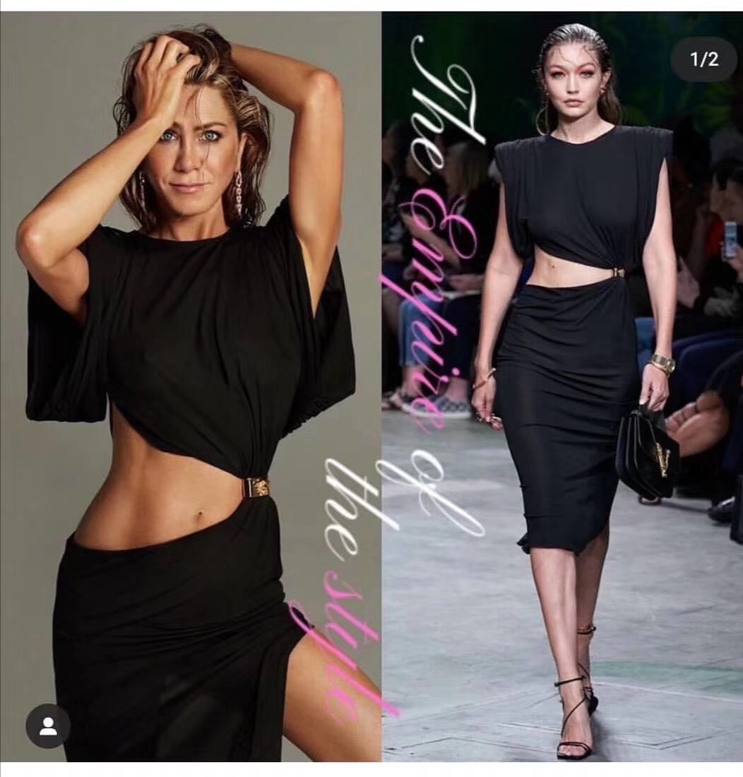 Versace Sexy Open Waist Bag Hip Slim Folded Shoulder Dress-Luxeon