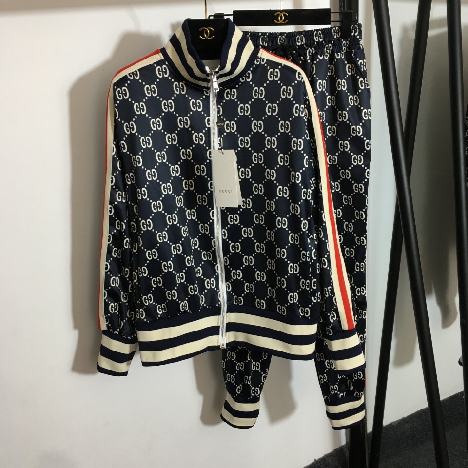 G style suit long-sleeved zipper jacket + elastic waist casual pants-Luxeon