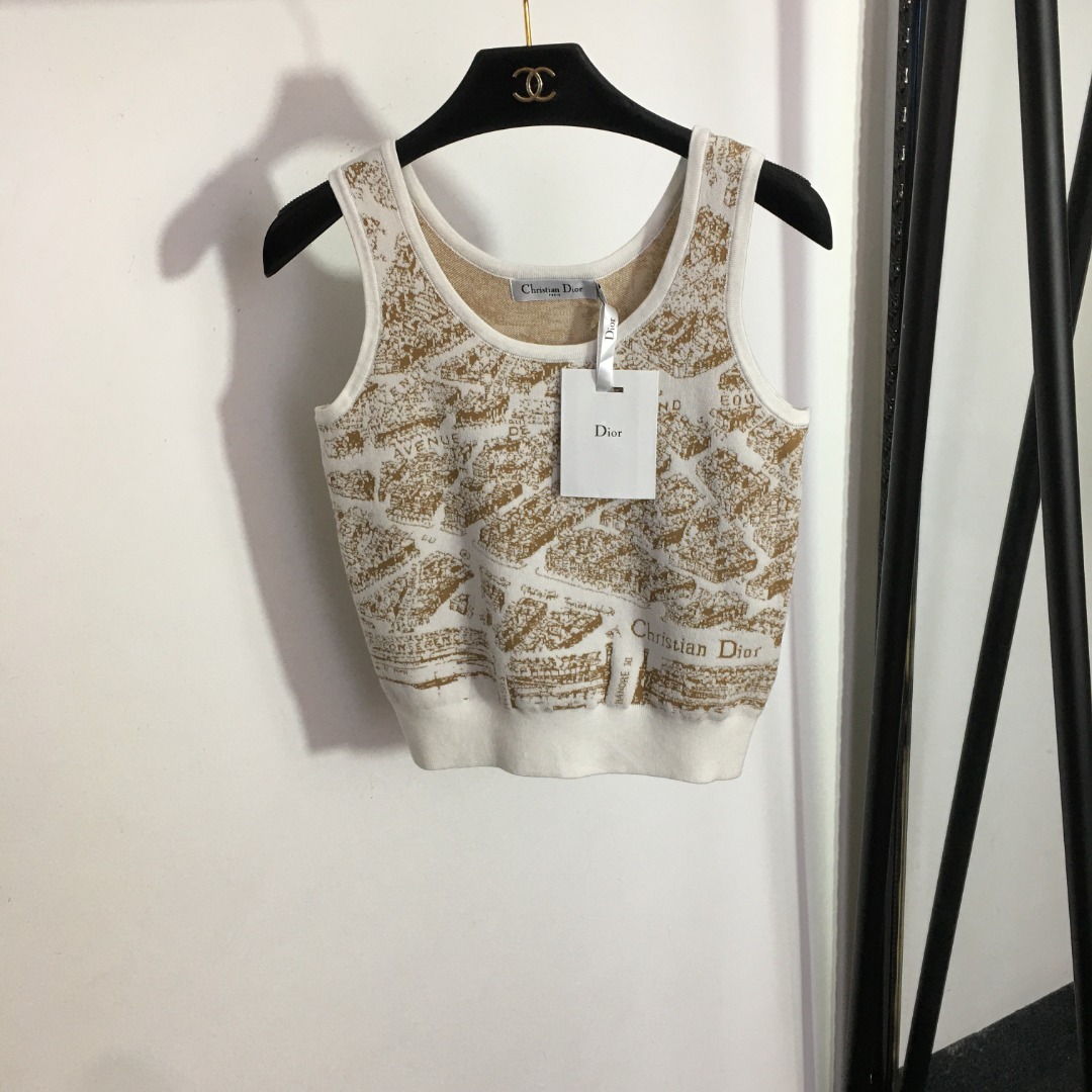 D style Printed graphic-fit knitted camisole-Luxeon