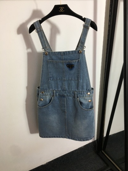 P style Denim Strap Skirt-Luxeon