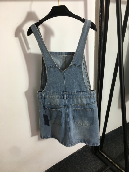 P style Denim Strap Skirt-Luxeon