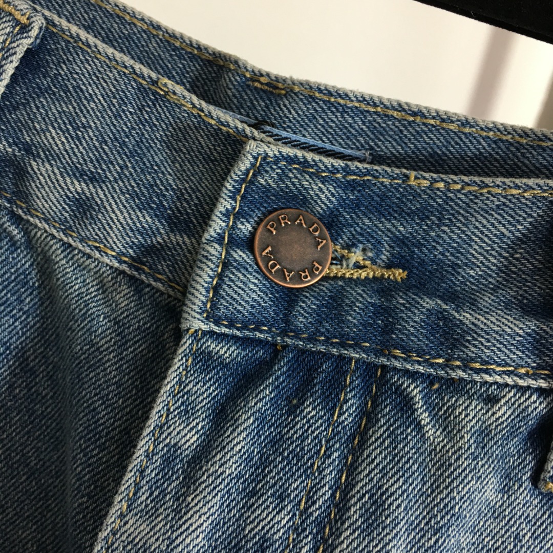 P style High Waist Denim Shorts-Luxeon