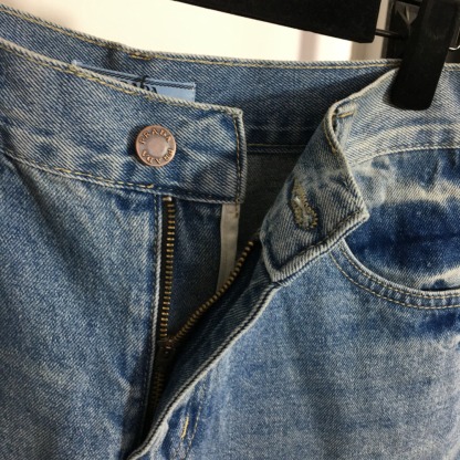 P style High Waist Denim Shorts-Luxeon