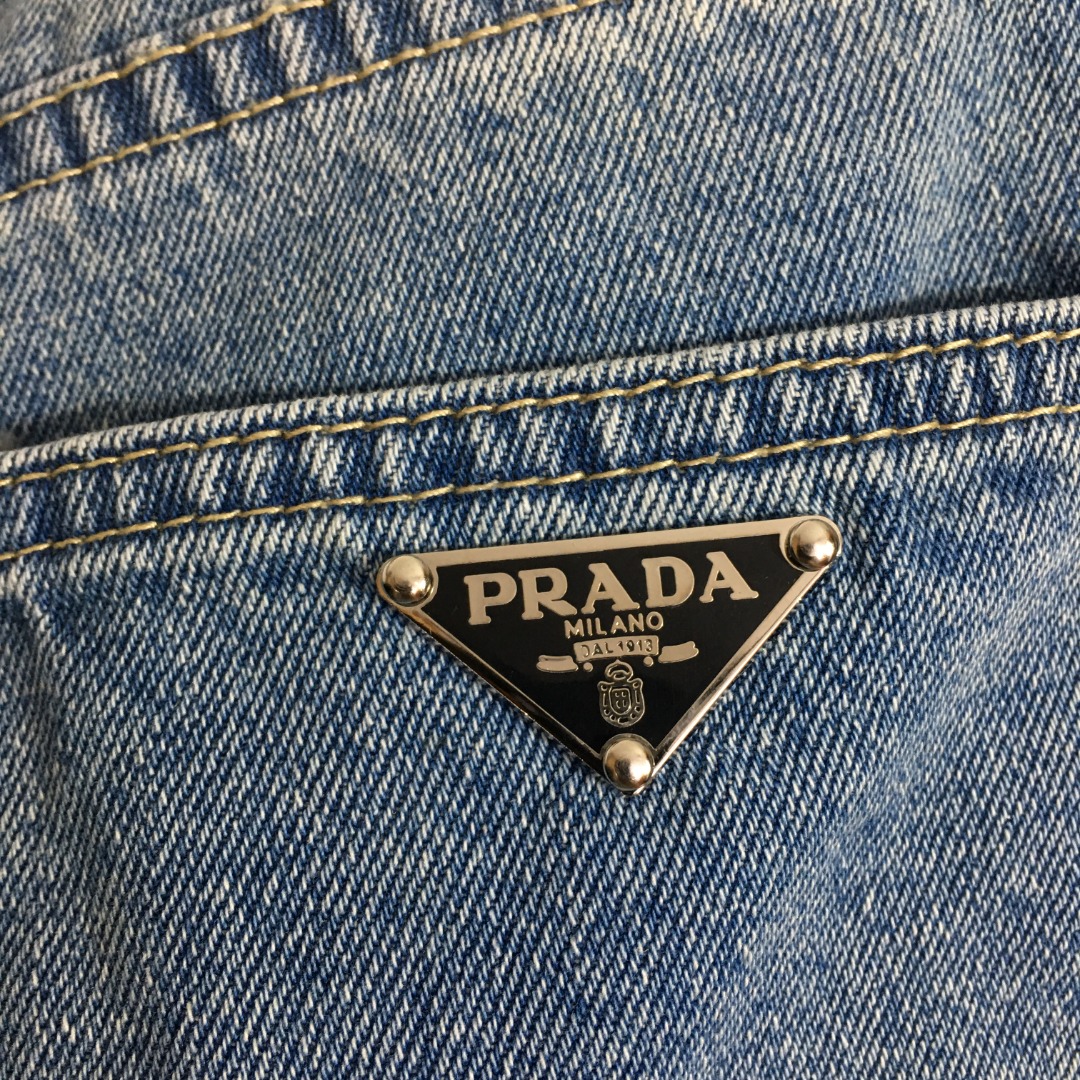 P style High Waist Denim Shorts-Luxeon