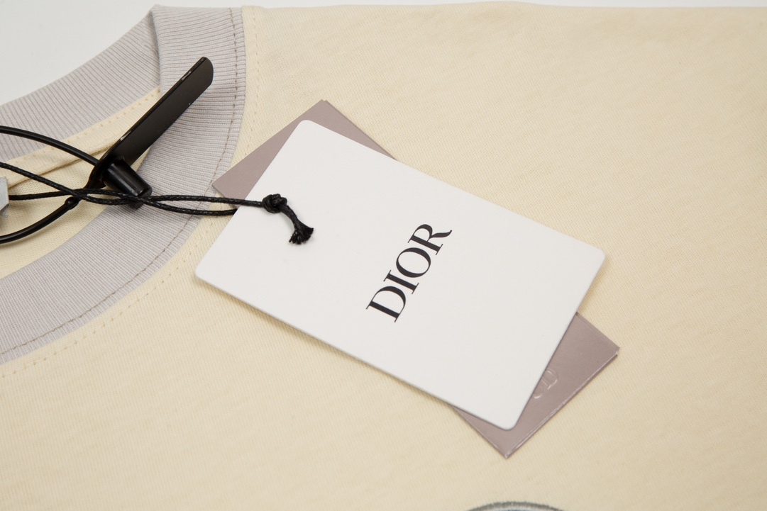 D style letter embroidery color blocking short sleeves-Luxeon