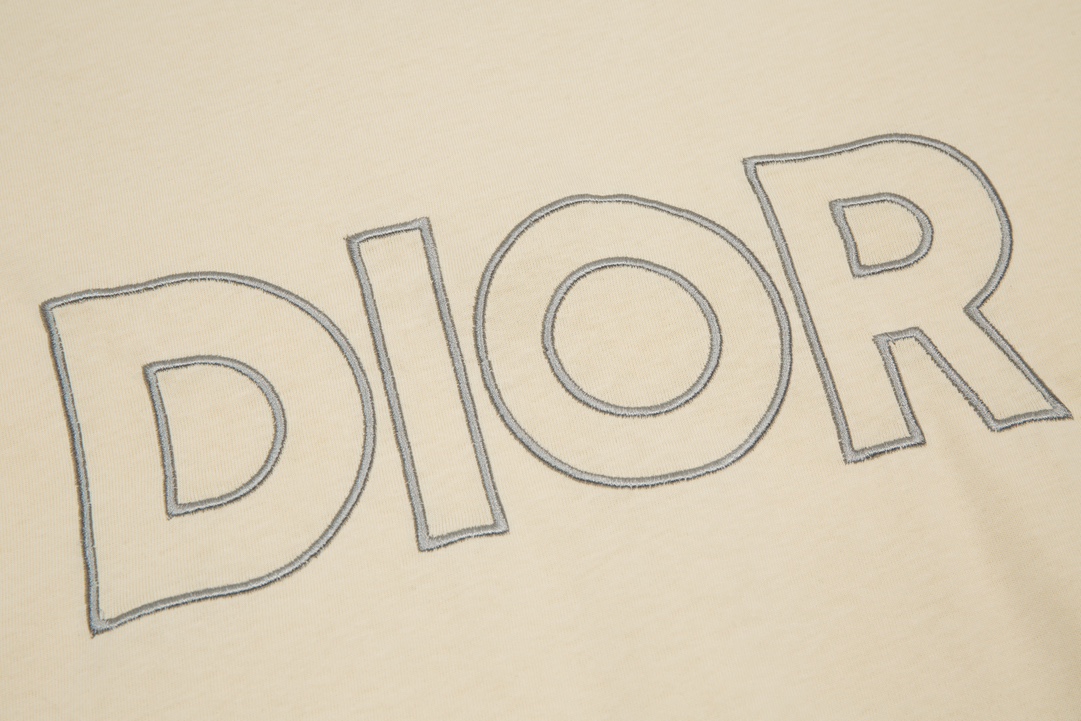 D style letter embroidery color blocking short sleeves-Luxeon