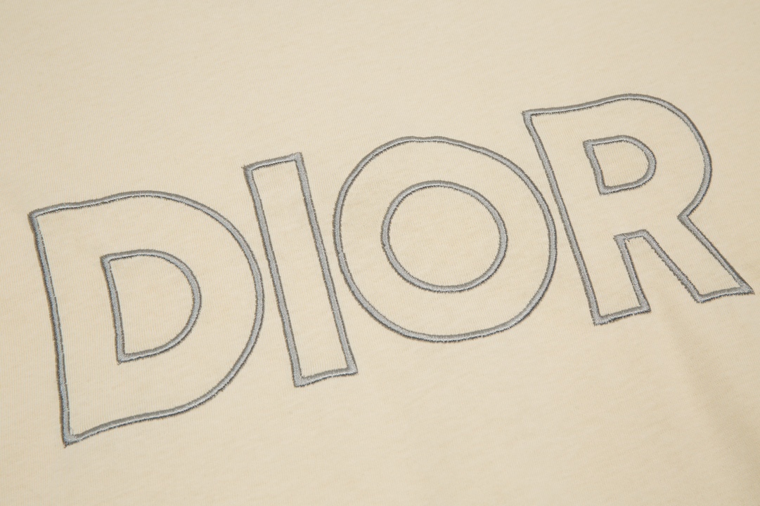 D style letter embroidery color blocking short sleeves-Luxeon