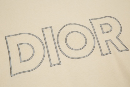 D style letter embroidery color blocking short sleeves-Luxeon