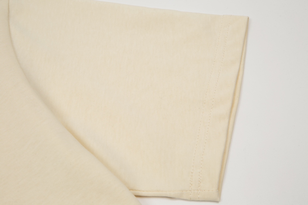 D style letter embroidery color blocking short sleeves-Luxeon