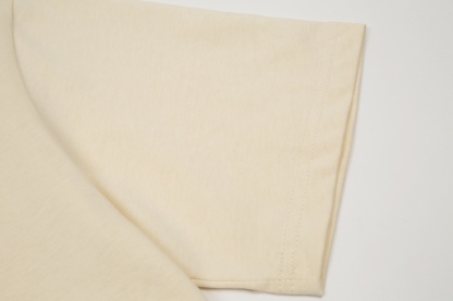 D style letter embroidery color blocking short sleeves-Luxeon