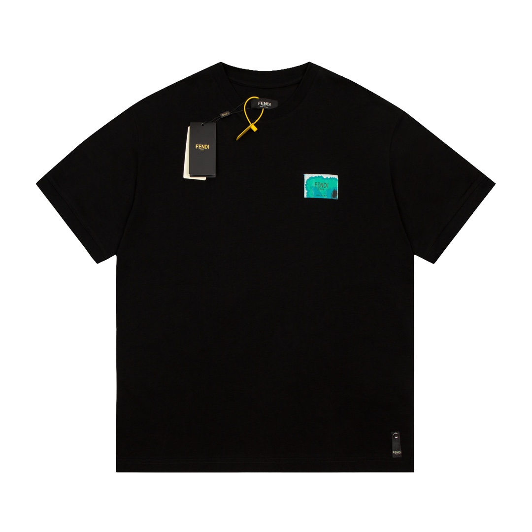F style embroidered logo short sleeved T-shirt-Luxeon