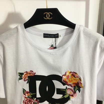 D&G Embroidered Flower T-shirt-Luxeon