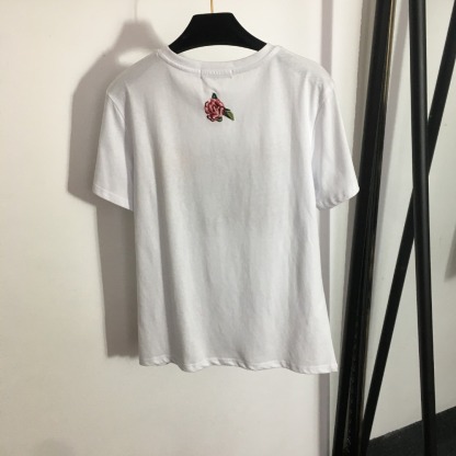 D&G Embroidered Flower T-shirt-Luxeon