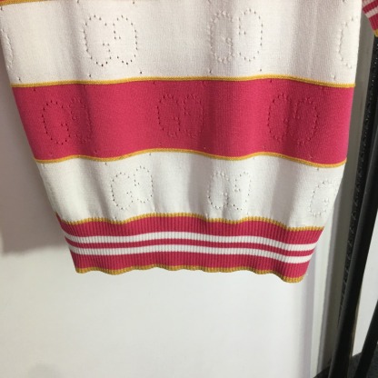 G style Polo Neck Short Sleeve Knit-Luxeon