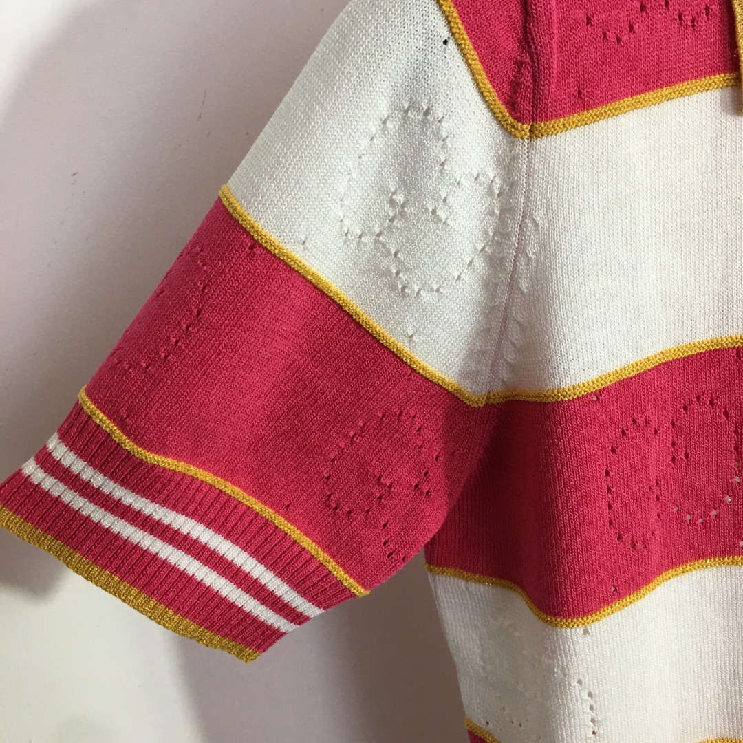 G style Polo Neck Short Sleeve Knit-Luxeon