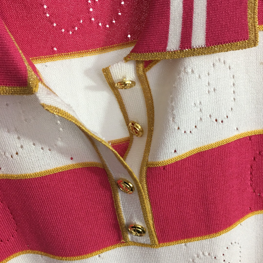 G style Polo Neck Short Sleeve Knit-Luxeon