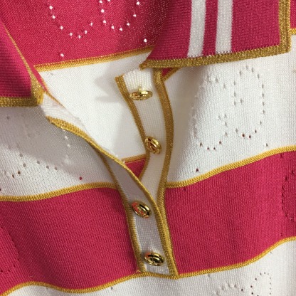 G style Polo Neck Short Sleeve Knit-Luxeon