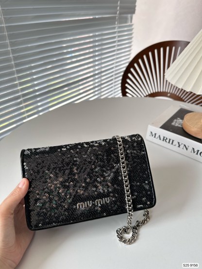 MiuMiu Sequin Chain Bag-Luxeon