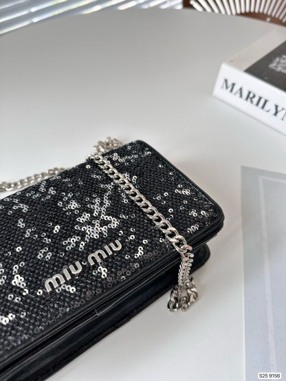 MiuMiu Sequin Chain Bag-Luxeon
