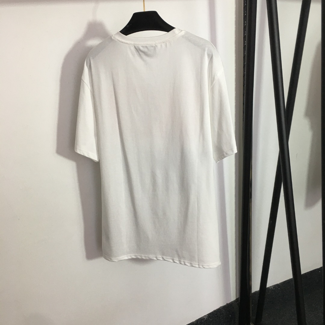 G style Cat Letter Print Loose Short Sleeve T-shirt-Luxeon