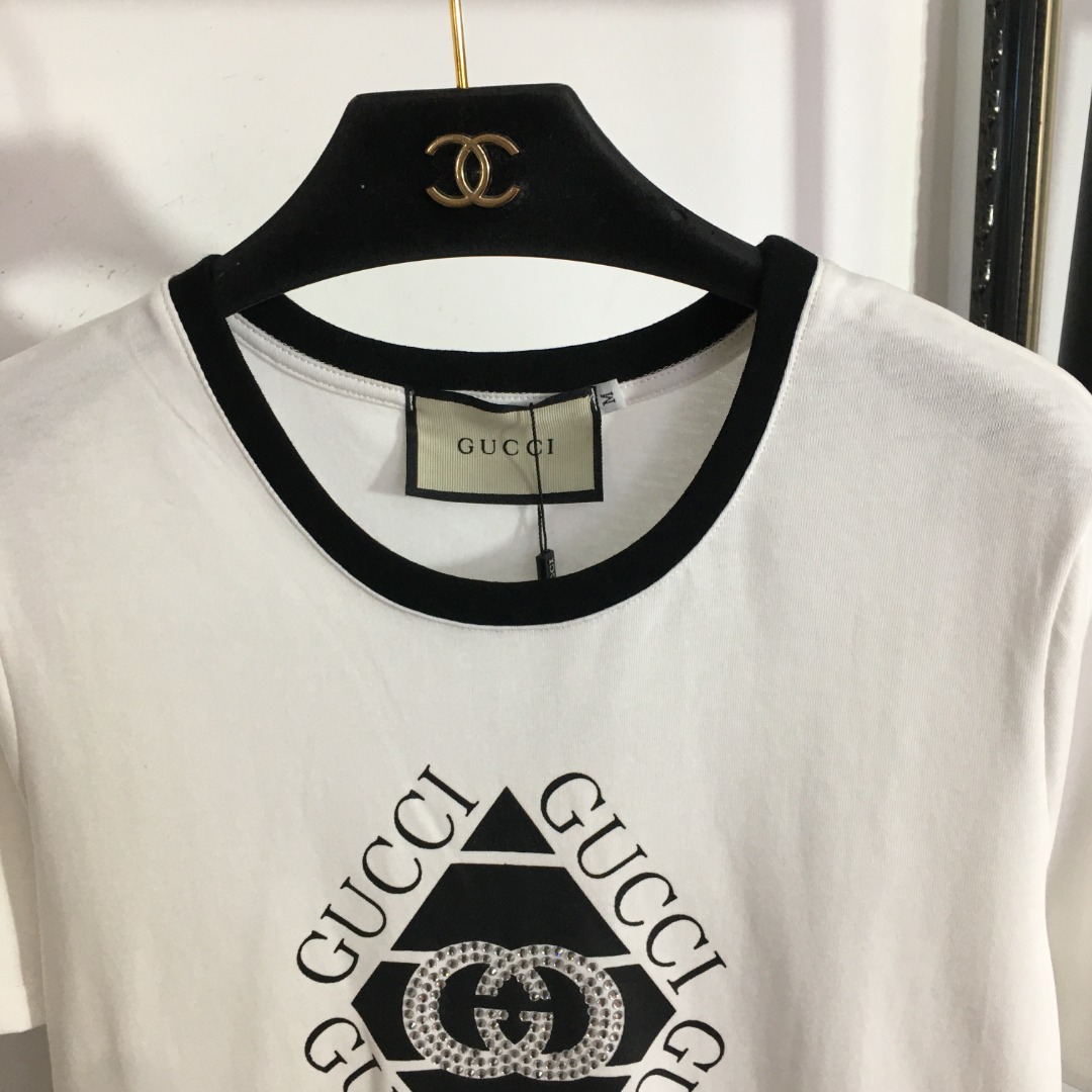 G style Letter Printed Cotton Short Sleeve T-shirt-Luxeon