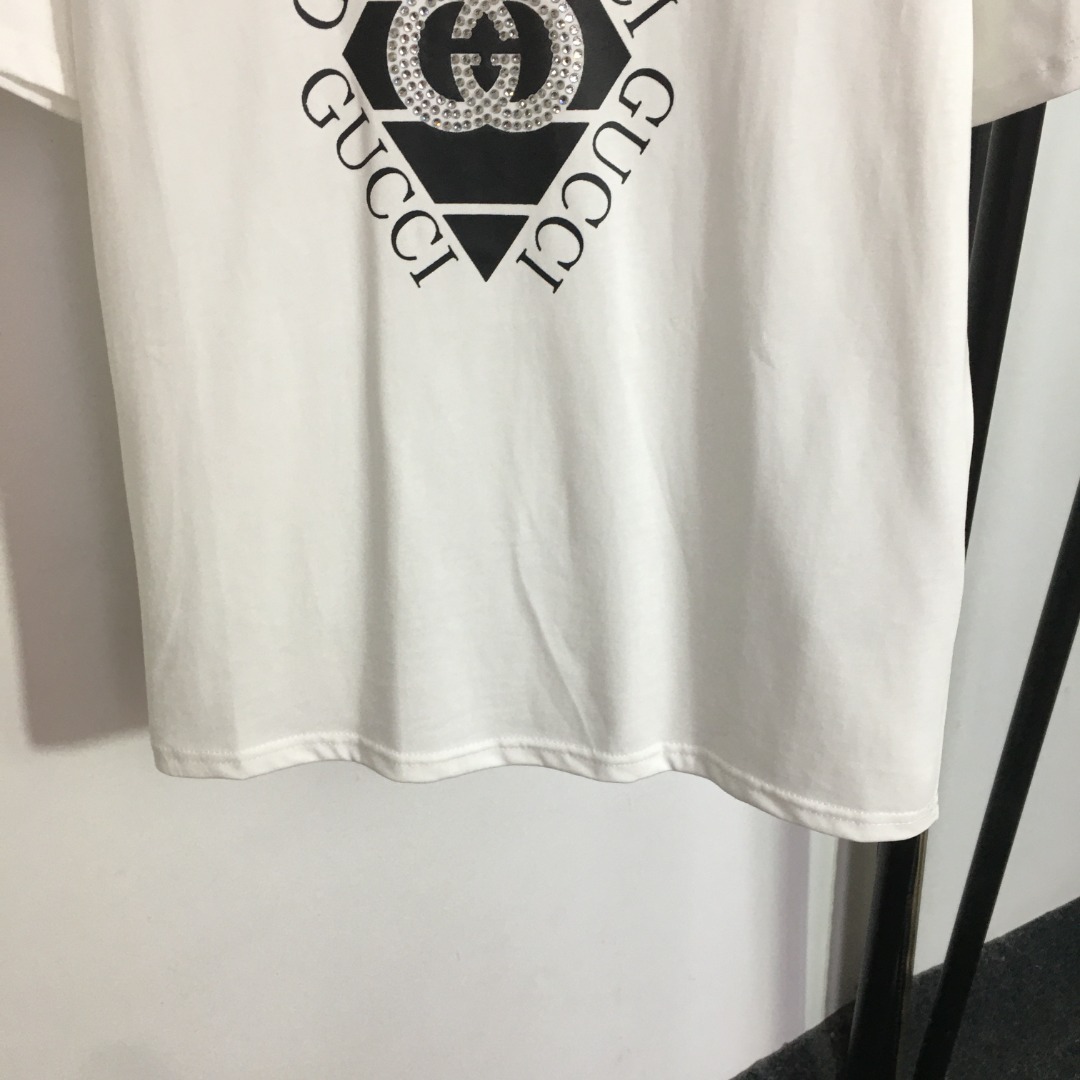 G style Letter Printed Cotton Short Sleeve T-shirt-Luxeon