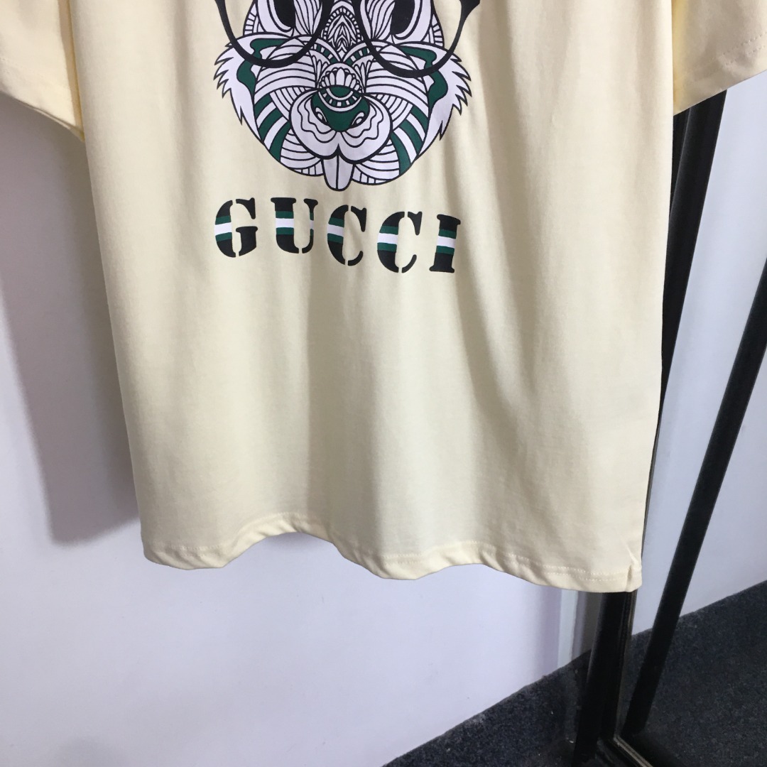 G style Glasses Bunny Print Cotton Short Sleeve T-shirt-Luxeon