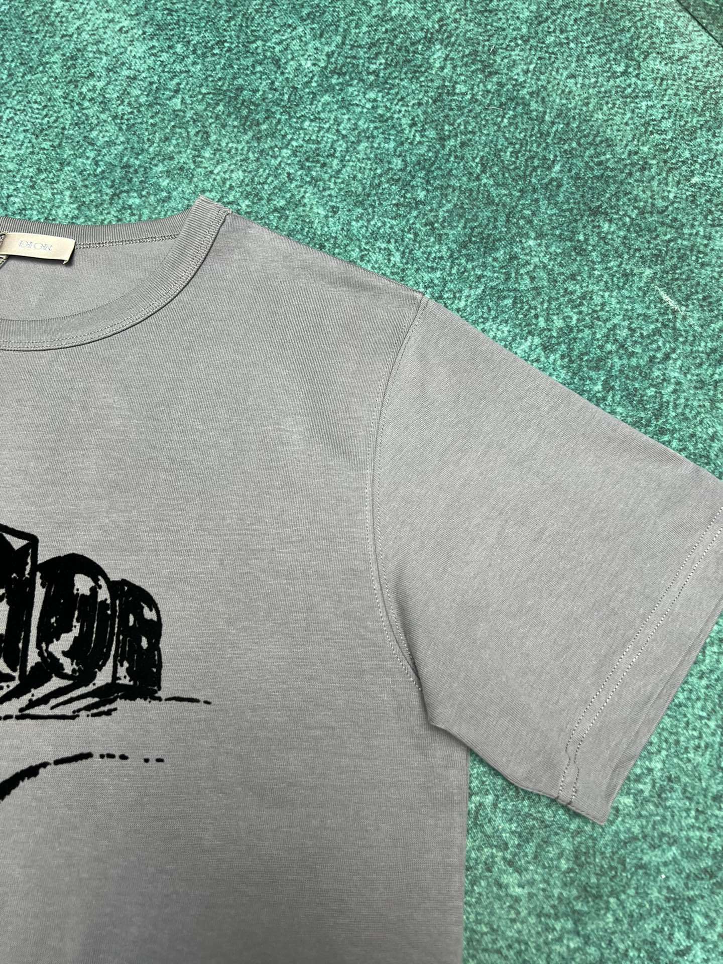 D style 2023 Summer Rib Crew Neck T-shirt-Luxeon