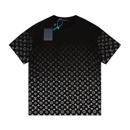 bag Gradient Print Short Sleeve Black/Green-Luxeon
