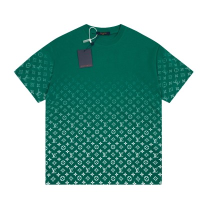 bag Gradient Print Short Sleeve Black/Green-Luxeon