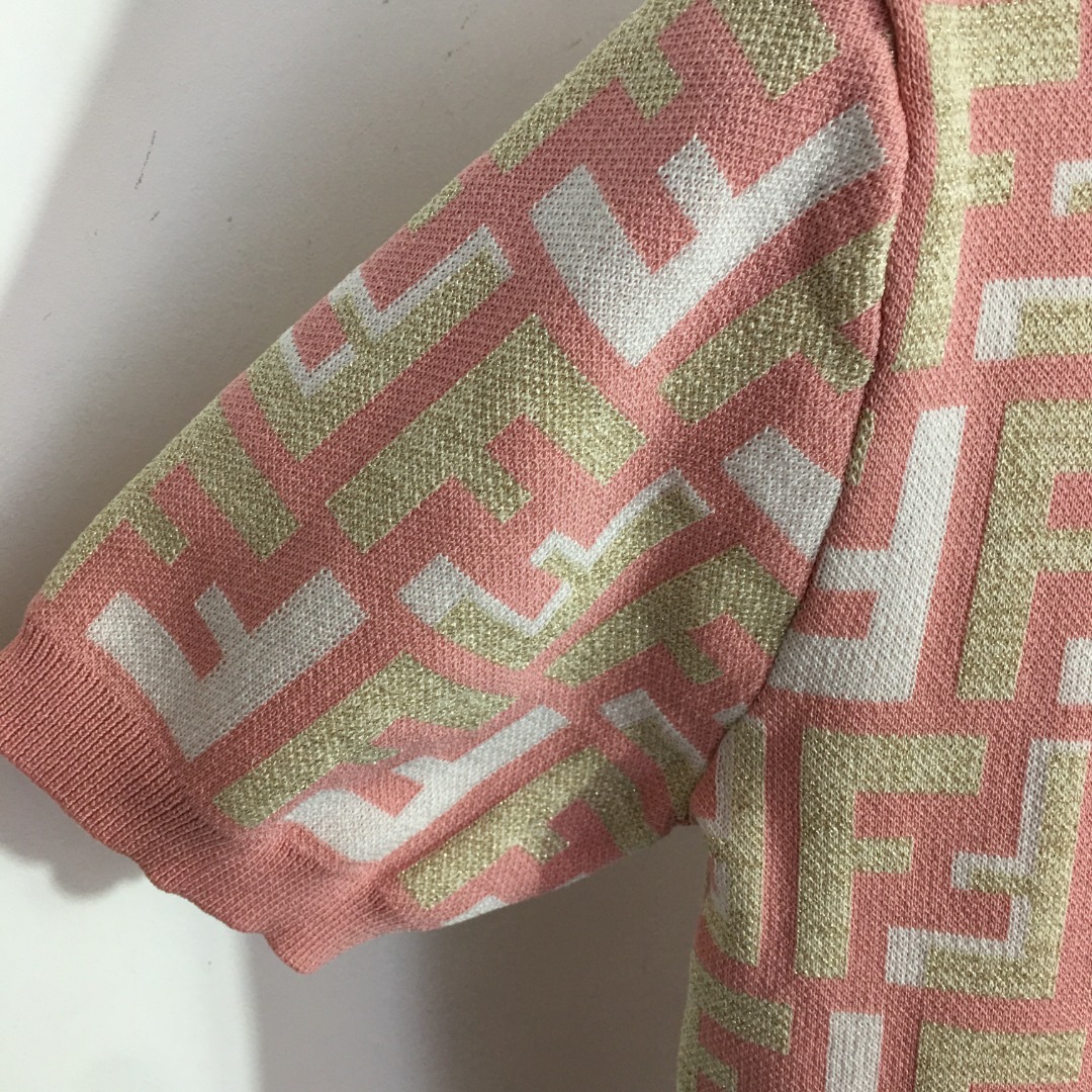 F style F Letter Short Sleeve Knit-Luxeon