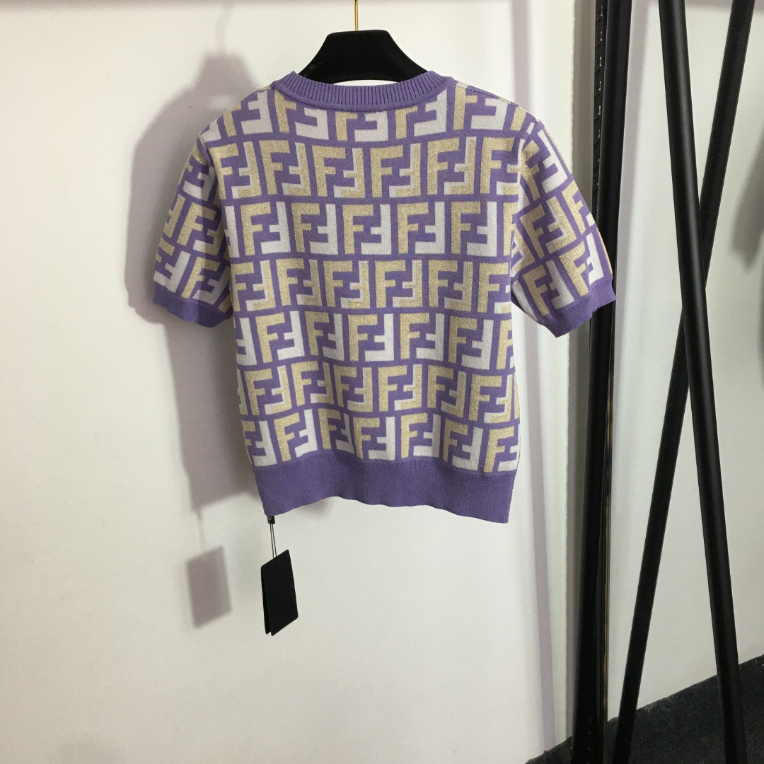 F style F Letter Short Sleeve Knit-Luxeon