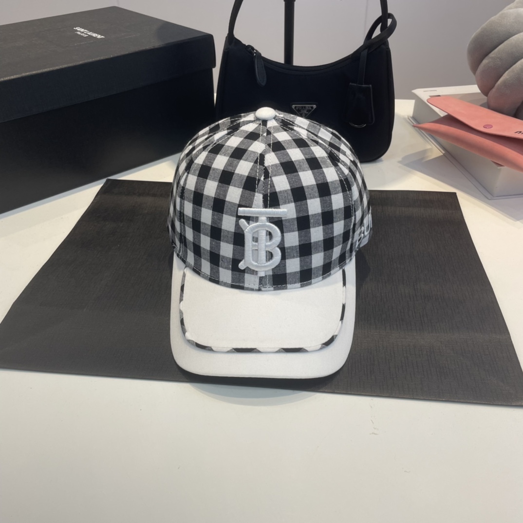 Burberry fashion plaid baseball hats-Luxeon
