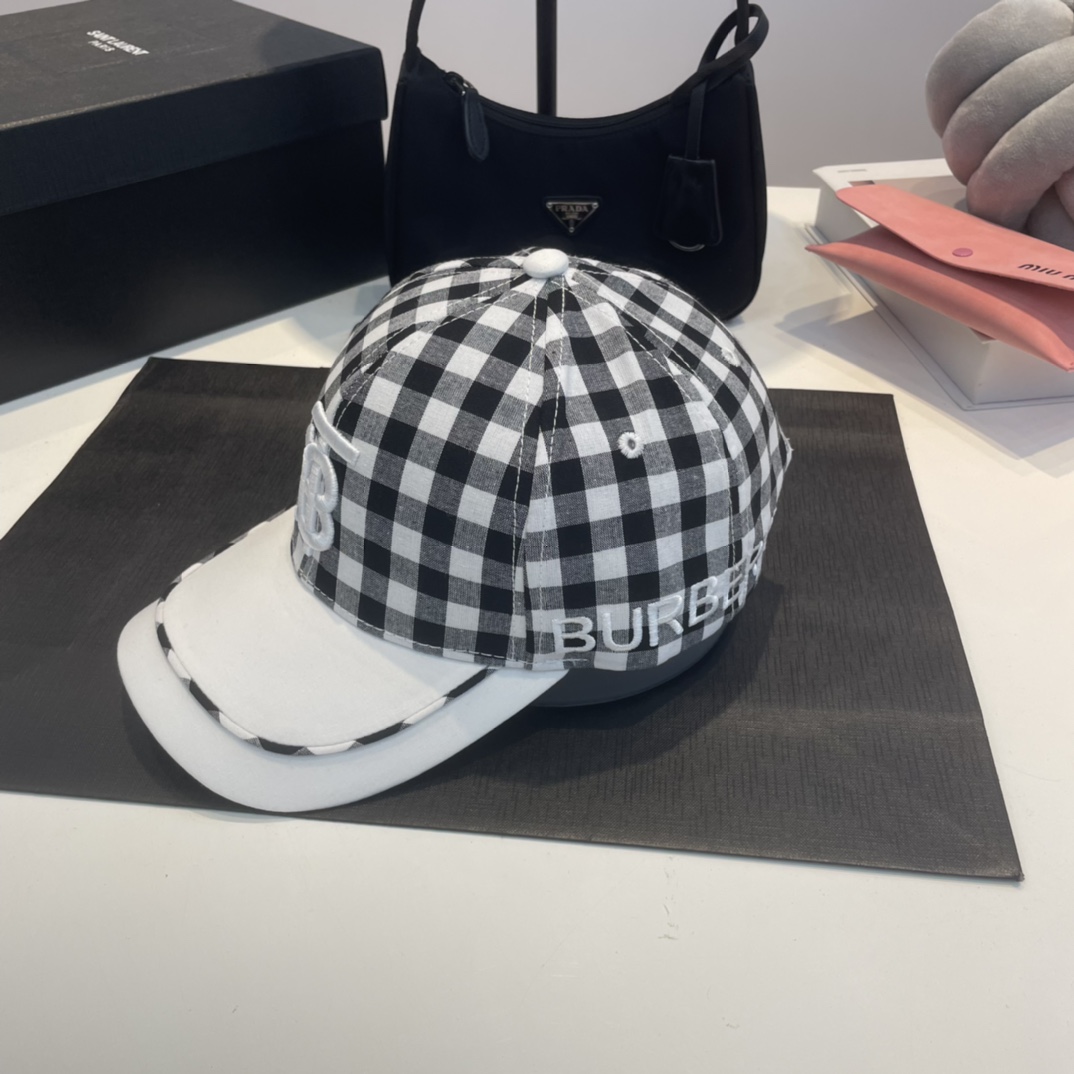Burberry fashion plaid baseball hats-Luxeon