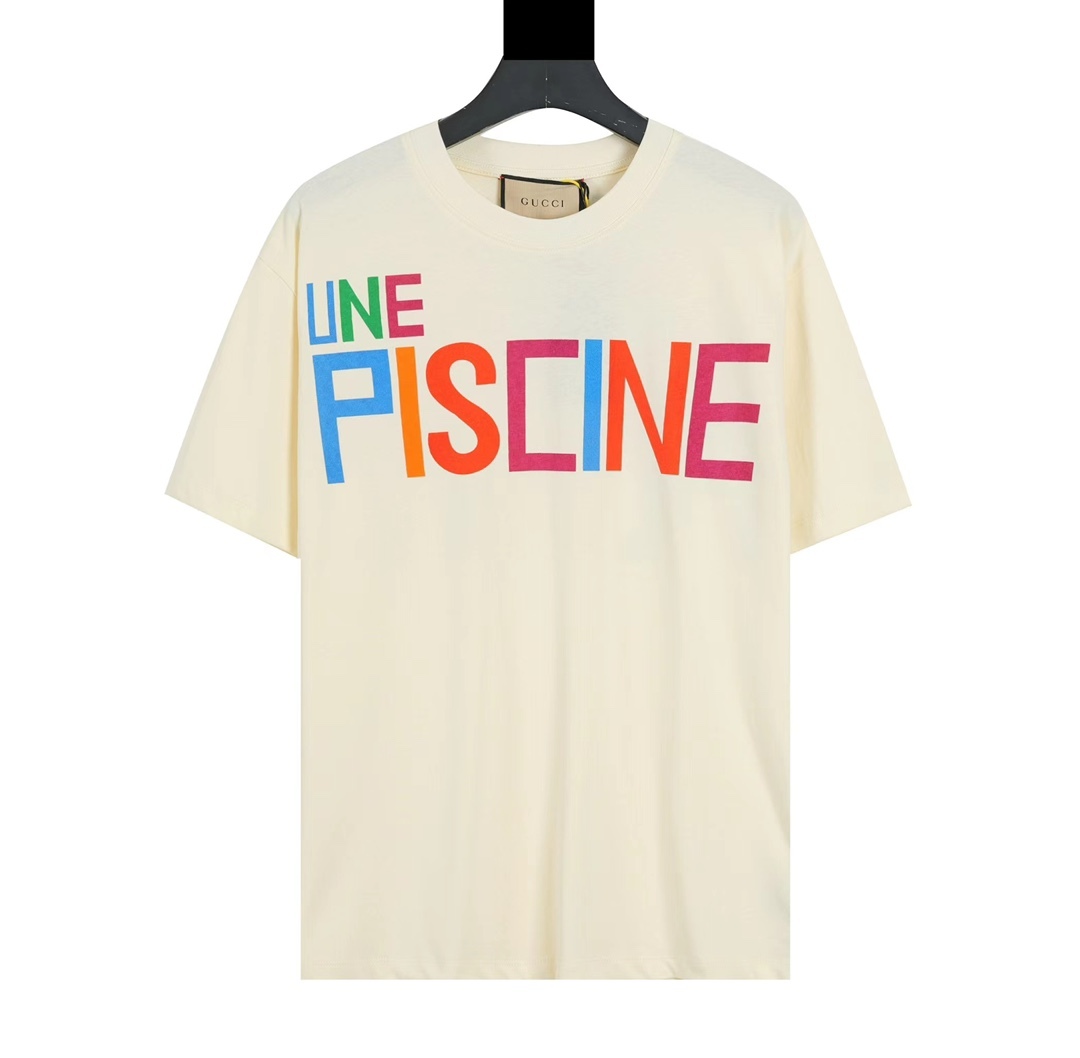 G style Colorful Letter Printing Short Sleeve T-shirt-Luxeon