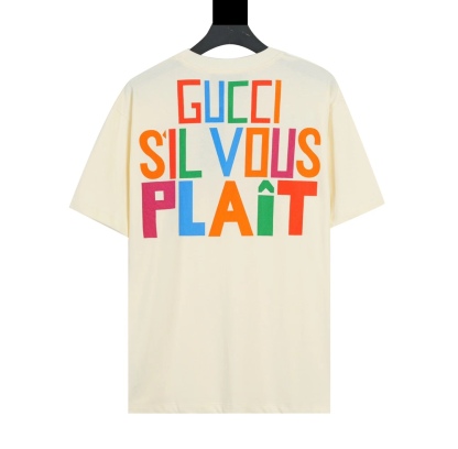 G style Colorful Letter Printing Short Sleeve T-shirt-Luxeon