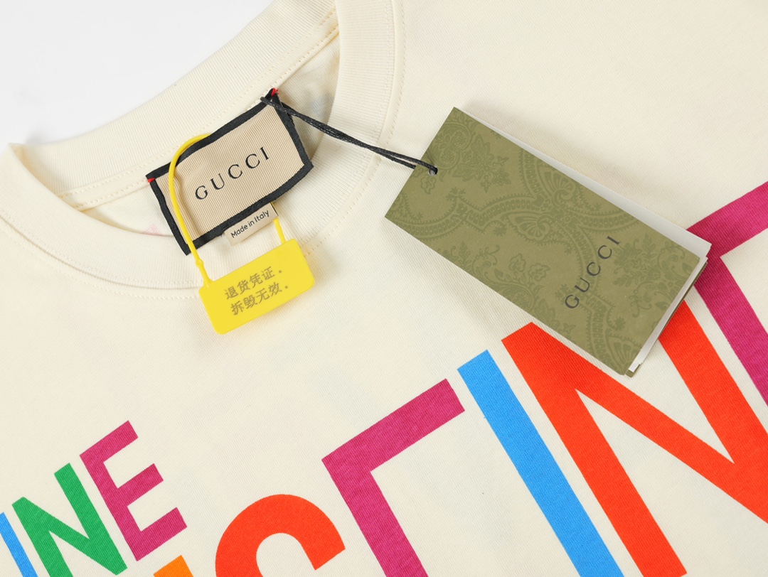G style Colorful Letter Printing Short Sleeve T-shirt-Luxeon