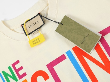 G style Colorful Letter Printing Short Sleeve T-shirt-Luxeon
